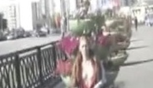 Russian cuties flashing in public