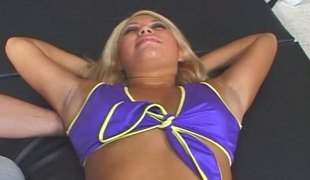 Naughty cheerleader wants to be fucked by a lustful stud