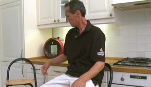 Horny old fucker enjoys sex with youthful gracious honey