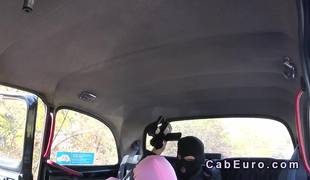 Sexy robber babes fucking in fake taxi