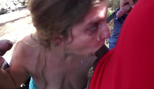 Cuckold Wife Blowbang in the Woods