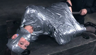 Absolutely duct taped white lady is helpless and horrified