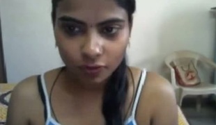 Sexy dark skin juicy cutie shows off in front of webcam