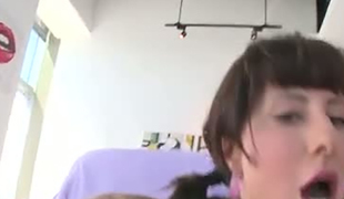 Pigtailed brunette hair slut with tasty shapes Dollie Darko gets gazoo screwed on POV livecam hard